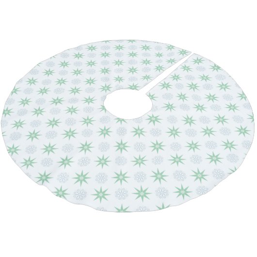 Winter Stars en Snowflake Pattern White Kerstboom Rok (Gekanteld)
