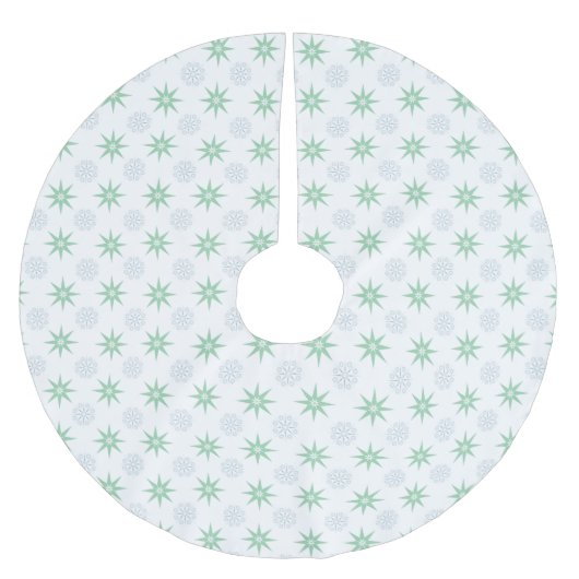 Winter Stars en Snowflake Pattern White Kerstboom Rok (Voorkant)