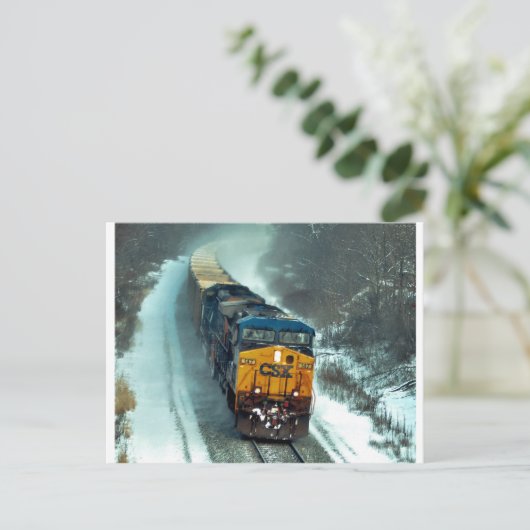 Winter Steenkooltrein Briefkaart (Staand voorkant)