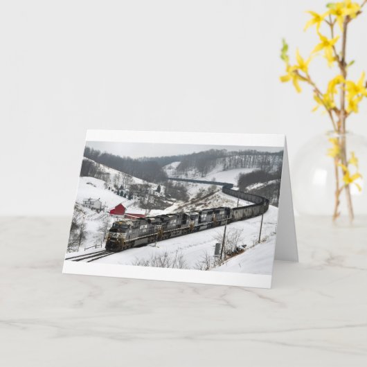 Winter Steenkooltrein Kaart (Gele Bloem)