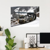 Winter Steenkooltrein Poster (Thuiskantoor)