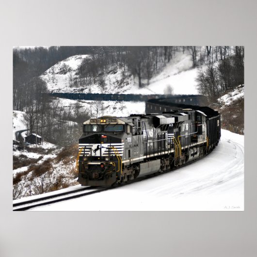 Winter Steenkooltrein Poster (Voorkant)