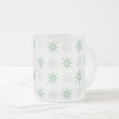 Winter Sterren en Snowflakes Patroon Matglas Koffiemok (Voorkant rechts)