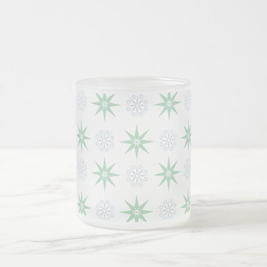 Winter Sterren en Snowflakes Patroon Matglas Koffiemok (Center)