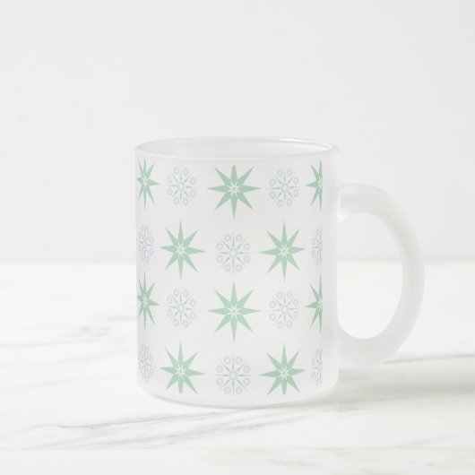 Winter Sterren en Snowflakes Patroon Matglas Koffiemok (Rechts)