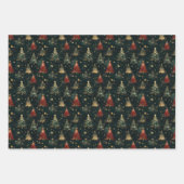 Winter Sterren Kerstbomen Wrapping Paper (Voorkant 2)