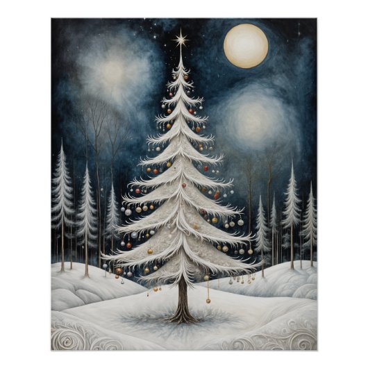 Winter Sterrennacht Perfect Poster (Voorkant)