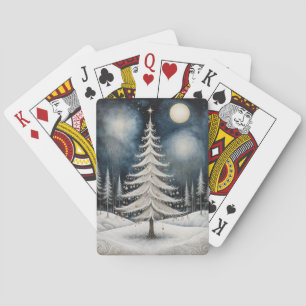 Winter Sterrennacht Pokerkaarten