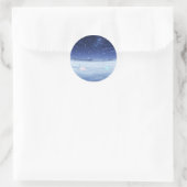 Winter Sterrennacht Ronde Sticker (Tas)
