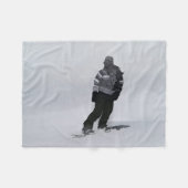 Winter Stilte - Snowboarder Fleece Deken (Voorkant (Horizontaal))