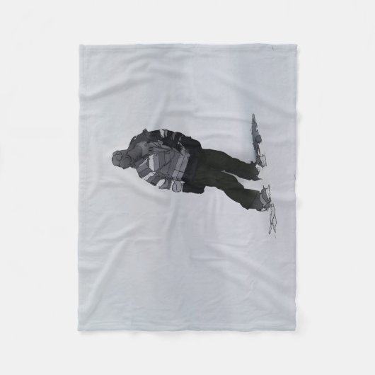 Winter Stilte - Snowboarder Fleece Deken (Voorkant)