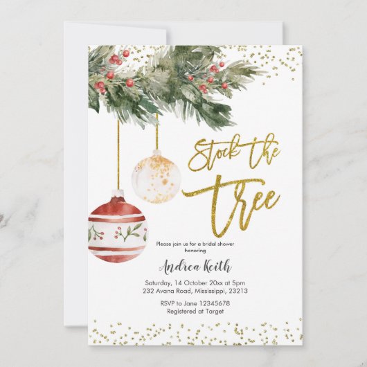 Winter Stock de Boom Bridal Shower Kaart (Voorkant)