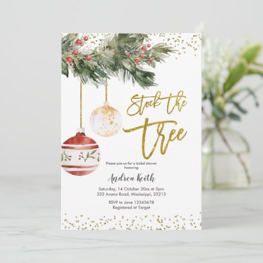 Winter Stock de Boom Bridal Shower Kaart (Staand voorkant)