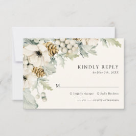 Winter Stofblauw RSVP Kaart