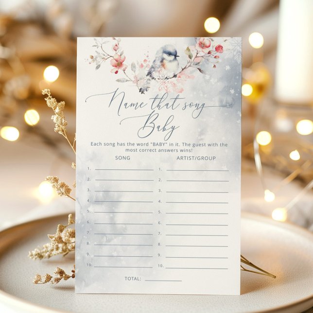 Winter stoffig blauw Baby shower Naam dat liedje s (Creator heeft geüpload)