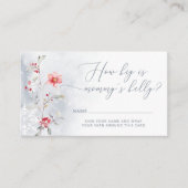 Winter stoffig blauw Hoe groot is mama's buik Informatiekaartje (Voorkant)