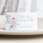 Winter stoffig blauw Hoe groot is mama's buik Informatiekaartje