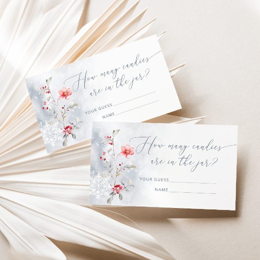 Winter stoffig blauw Hoeveel snoepjes spel Informatiekaartje