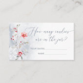 Winter stoffig blauw Hoeveel snoepjes spel Informatiekaartje (Voorkant)