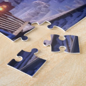 Winter Stoomtrein Locomotief Kerstpuzzel Legpuzzel (Zijkant)