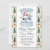 Winter Stork Precious Announcement Baby shower Kaart (Voorkant)