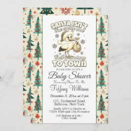 Winter Stork Precious Announcement Baby shower Kaart