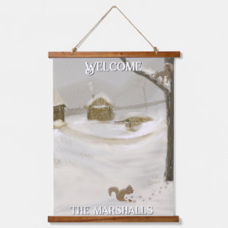 Winter Storm Personaliseer Houten Bovenwerk Wandta Hangend Wandkleed