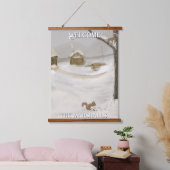 Winter Storm Personaliseer Houten Bovenwerk Wandta Hangend Wandkleed (Slaapkamer)
