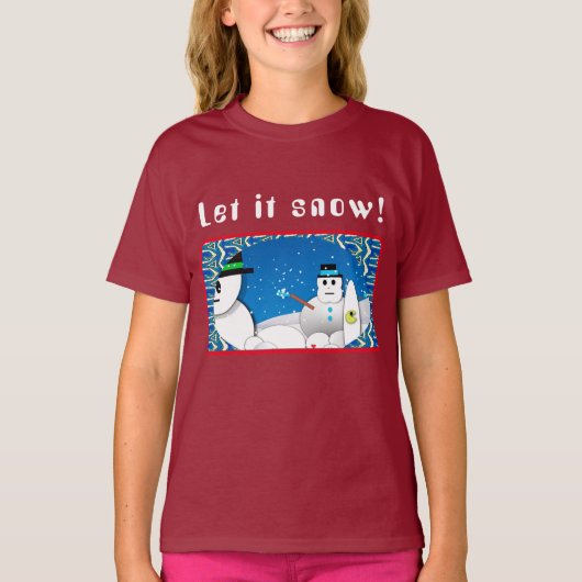 Winter Storm Snowman's Delight T-Shirt (Voorkant)