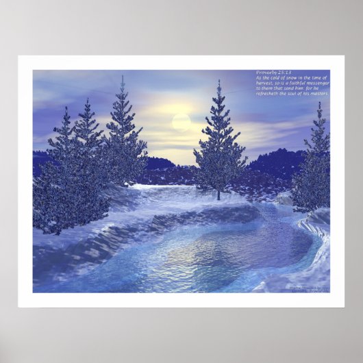Winter Stream #2 met Proverbs Poster (Voorkant)