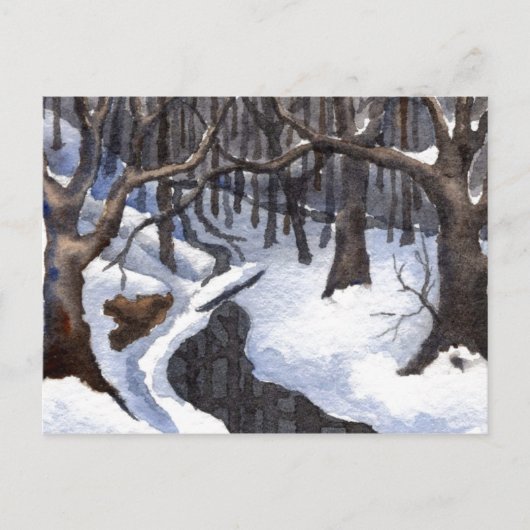 "Winter Streams #1" Briefkaart Landwegen (Voorkant)