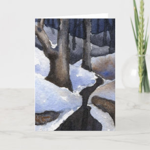 "Winter Streams #2" Land Road Wenskaart Kaart