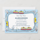 Winter Street Trams Kinder Verjaardag Kaart (Voorkant)