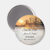 Winter String Lights Save the Date Magnet (Voorkant / Achterkant)