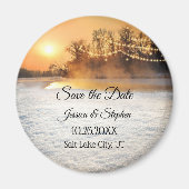 Winter String Lights Save the Date Magnet (Voorkant)