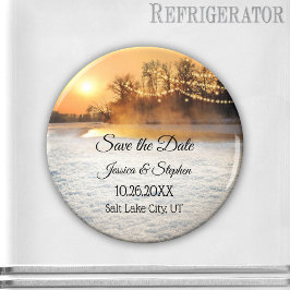 Winter String Lights Save the Date Magnet