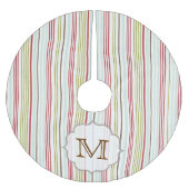 Winter Stripe Monogram Initiaal Kerstboom Rok (Voorkant)