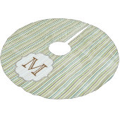 Winter Stripe Monogram Initiaal Kerstboom Rok (Gekanteld)