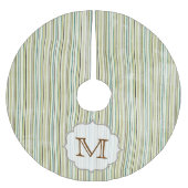 Winter Stripe Monogram Initiaal Kerstboom Rok (Voorkant)