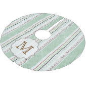 Winter Stripe Monogram Initiaal Kerstboom Rok (Gekanteld)