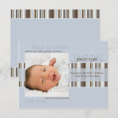 Winter Stripes Blue · Baby Aankondiging (Voorkant / Achterkant)