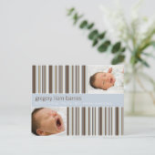 Winter Stripes Blue · Baby Aankondiging (Staand voorkant)