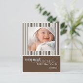 Winter Stripes Brown · Aankondiging van de Baby (Staand voorkant)