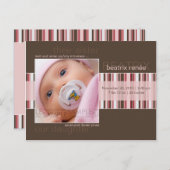 Winter Stripes Brown · Aankondiging van de Baby (Voorkant / Achterkant)