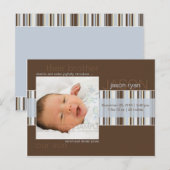 Winter Stripes Brown · Aankondiging van de Baby (Voorkant / Achterkant)