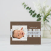 Winter Stripes Brown · Aankondiging van de Baby (Staand voorkant)