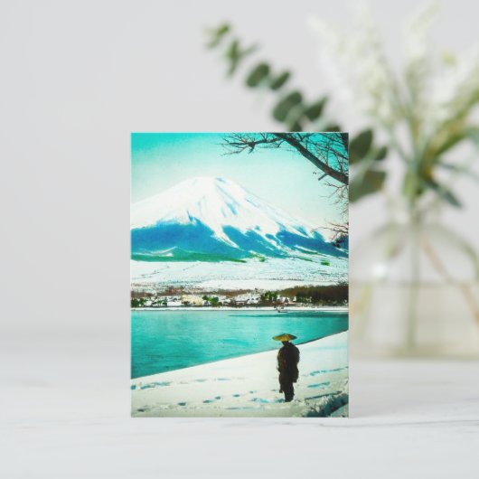Winter Stroll Beneath Mt. Fuji 富 山  Japan Briefkaart (Staand voorkant)