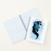 Winter Suiker Schedel Blauwe Sneeuwvlokken Notitieboek (Binnen)