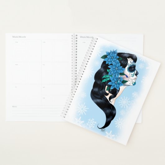 Winter Suiker Schedel Blauwe Sneeuwvlokken Planner (Display)