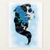 Winter Suiker Schedel Blauwe Sneeuwvlokken Planner (Voorkant)